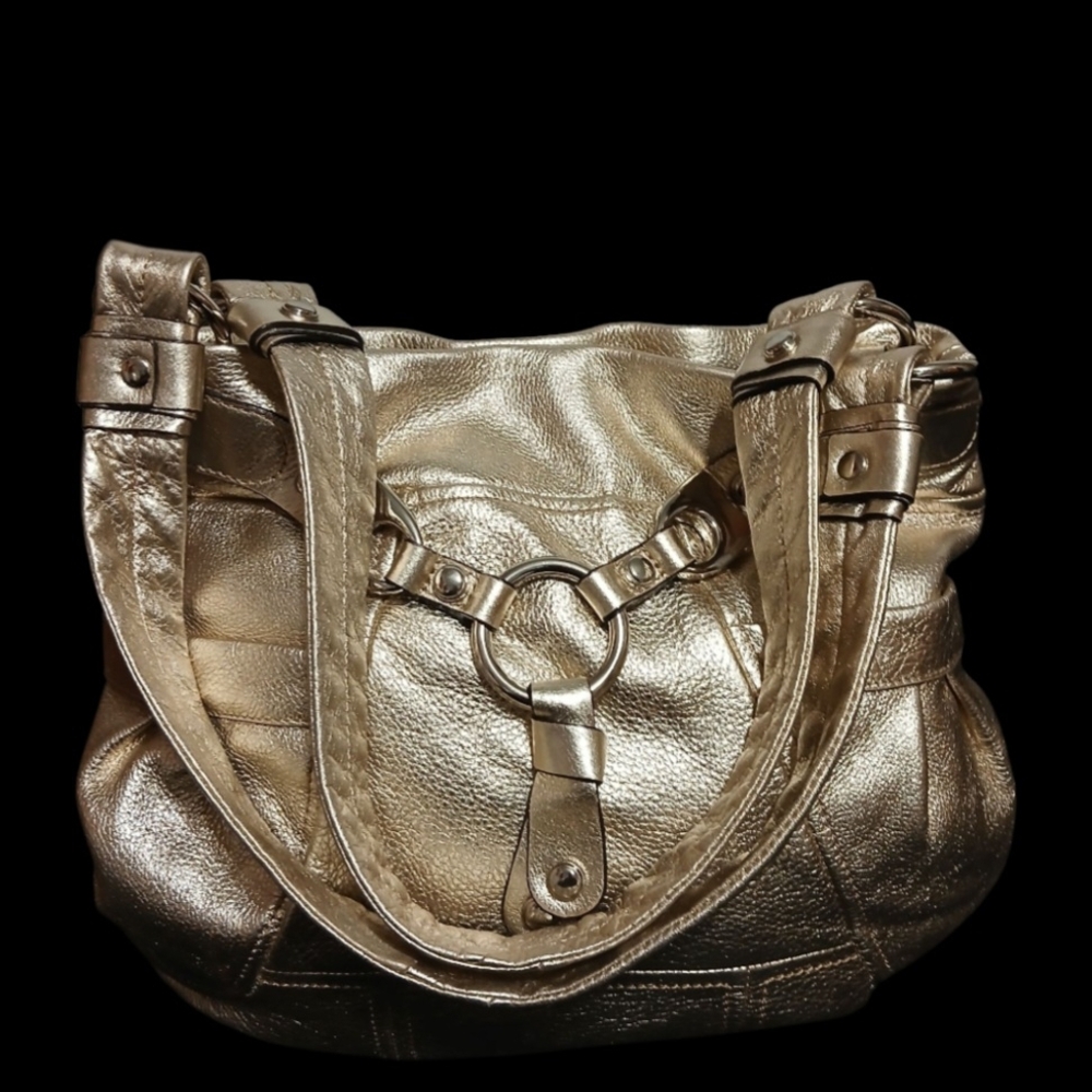 B. Makowsky Shimmering Gold Shoulder Bag